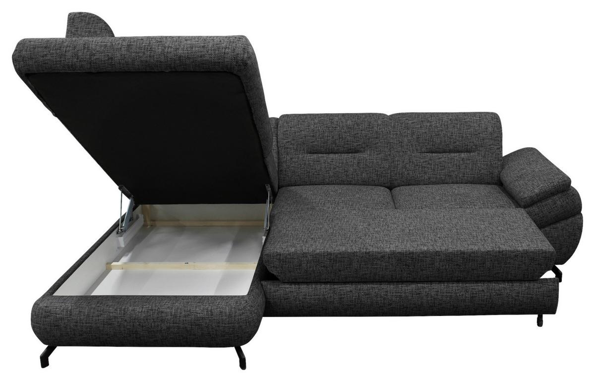 Ecksofa Imo Dunkelgrau 201x274 Cm - Dunkelgrau/Schwarz, Design, Textil (201/274cm) - MID.YOU