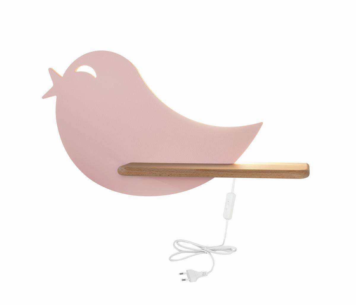 Kinderwandleuchte 21-85054 Bird - Pink, Basics, Holz/Holzwerkstoff (40/12/21.5cm)