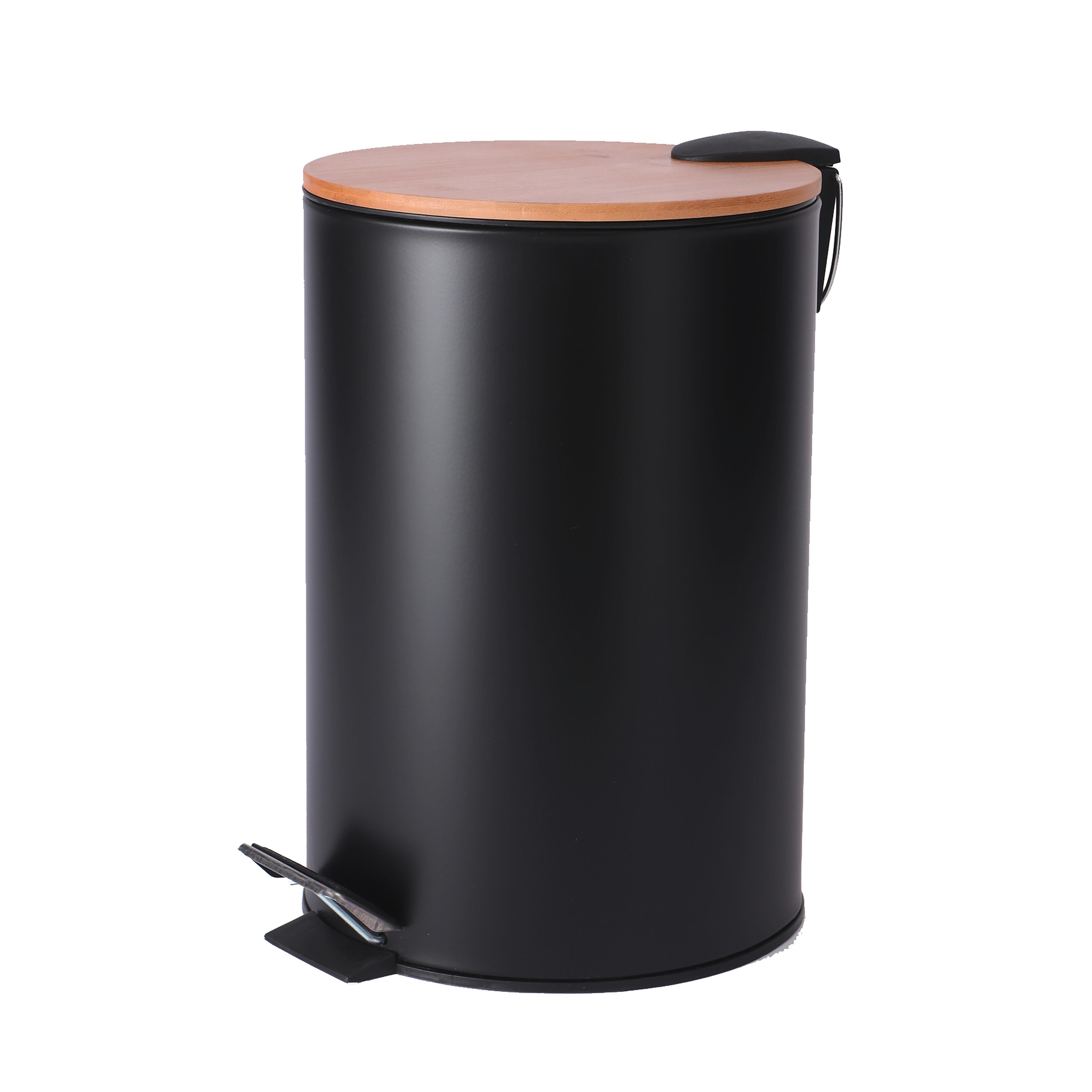 Treteimer Asel - Schwarz, KONVENTIONELL, Holz/Kunststoff (20,5/26cm) - James Wood