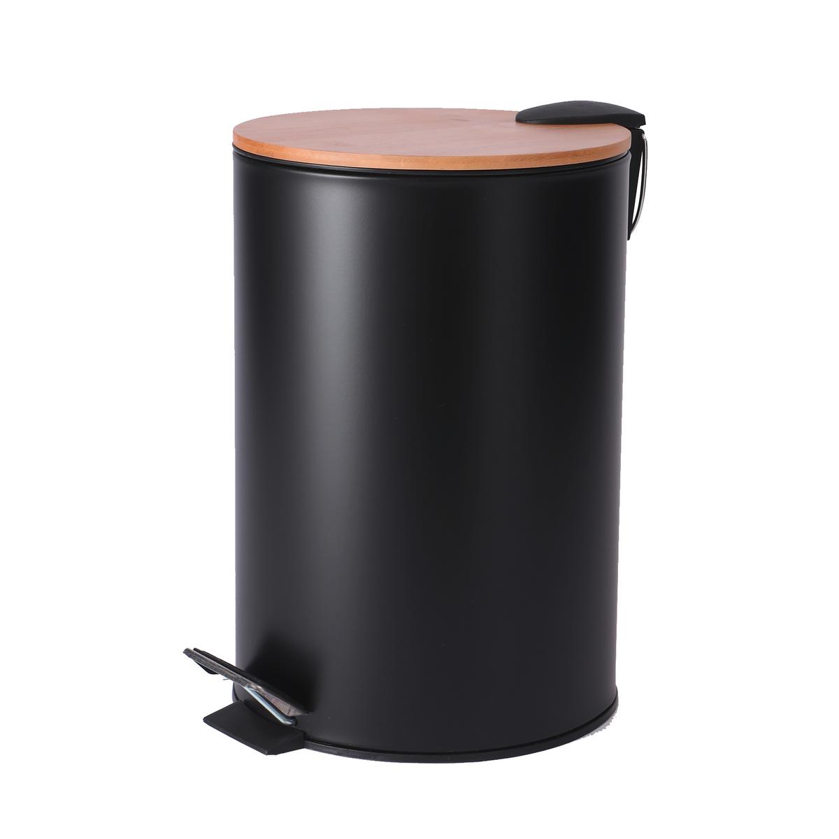 Treteimer Asel - Schwarz, KONVENTIONELL, Holz/Kunststoff (20,5/26cm) - James Wood