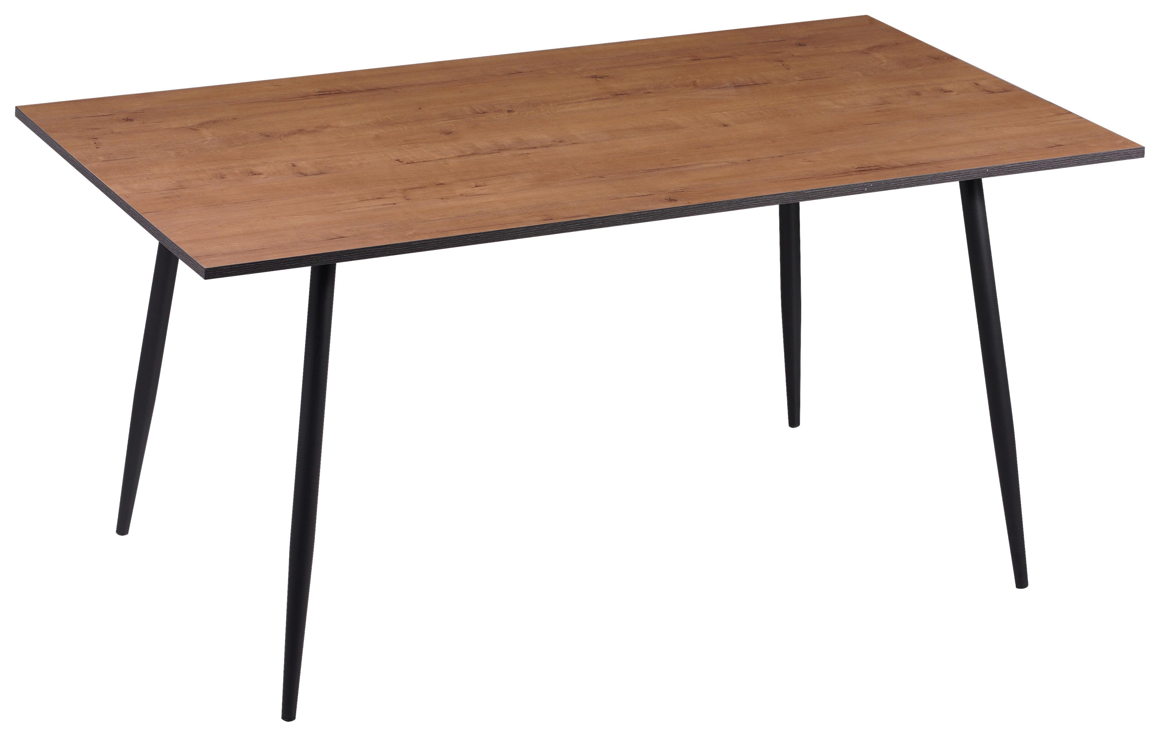 Esstisch Tom 160x76x90 cm Naturfarben/Schwarz - Schwarz/Naturfarben, MODERN, Holzwerkstoff/Metall (160/76/90cm)