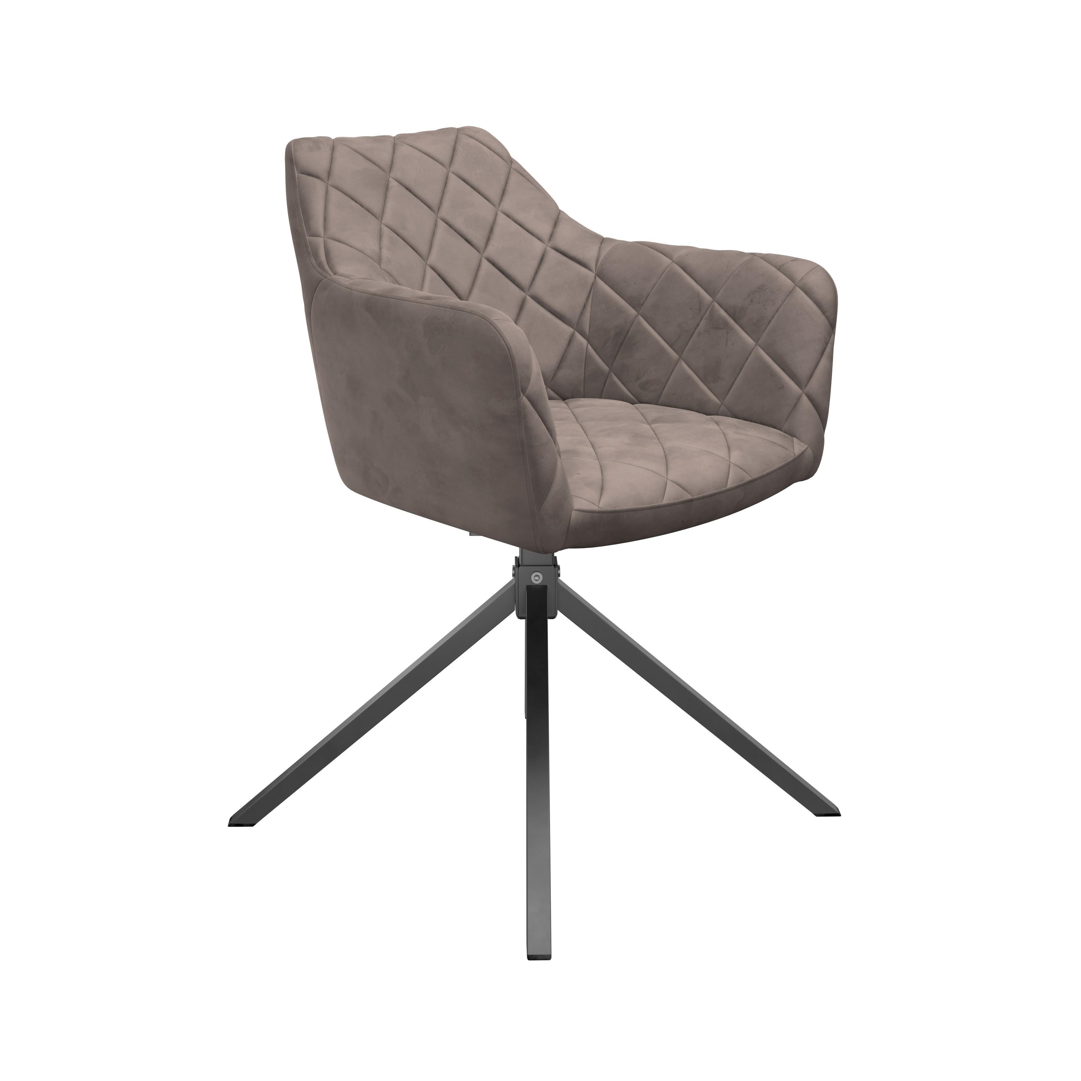 Stuhl Patti beige, Sitzfl. 360° drehbar - Beige/Schwarz, KONVENTIONELL, Textil/Metall (58/81/54cm)
