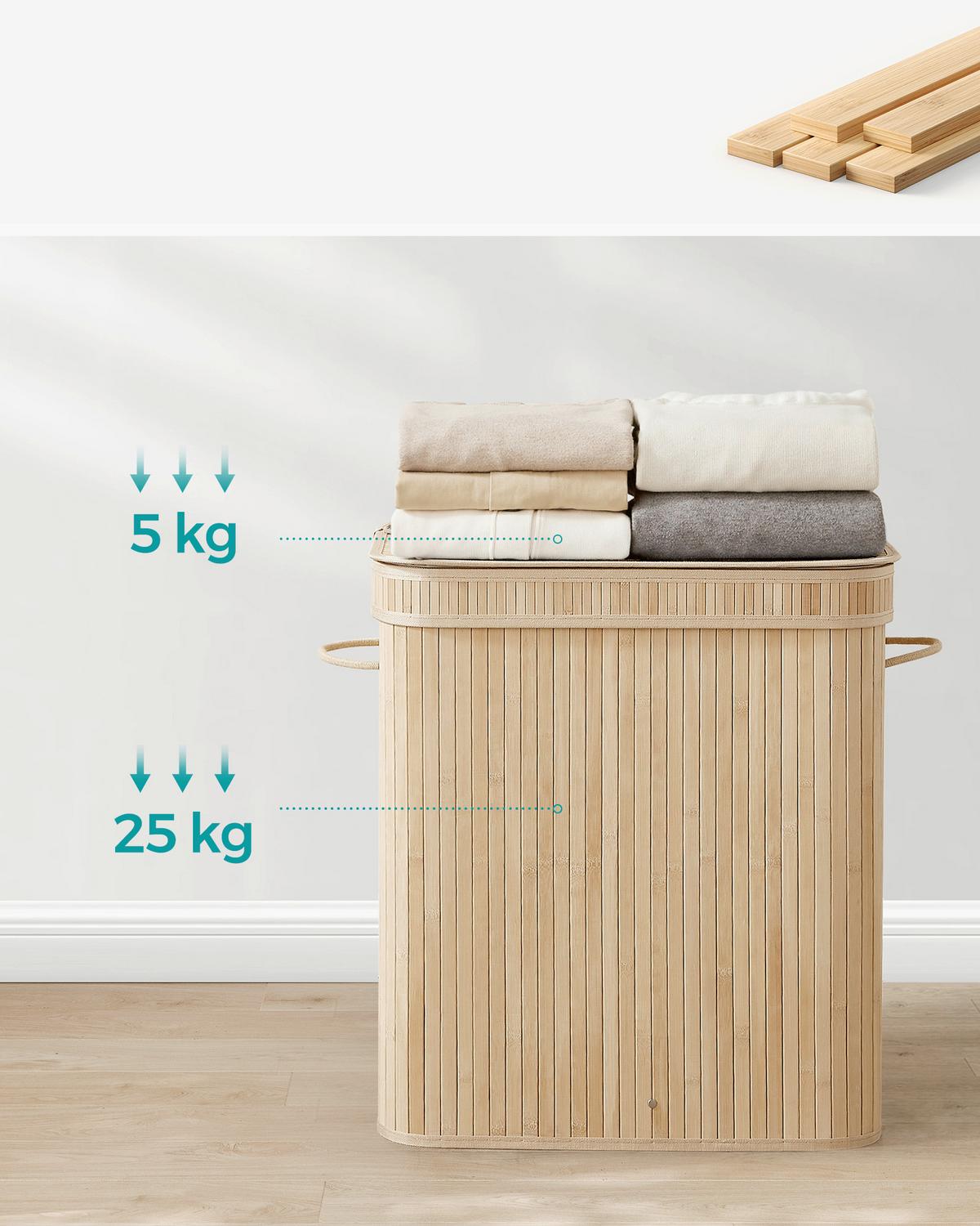 Wäschekorb Naturfarben B: 54,5 Cm - Naturfarben, Basics, Naturmaterialien/Holzwerkstoff (54,5/61/34,5cm)