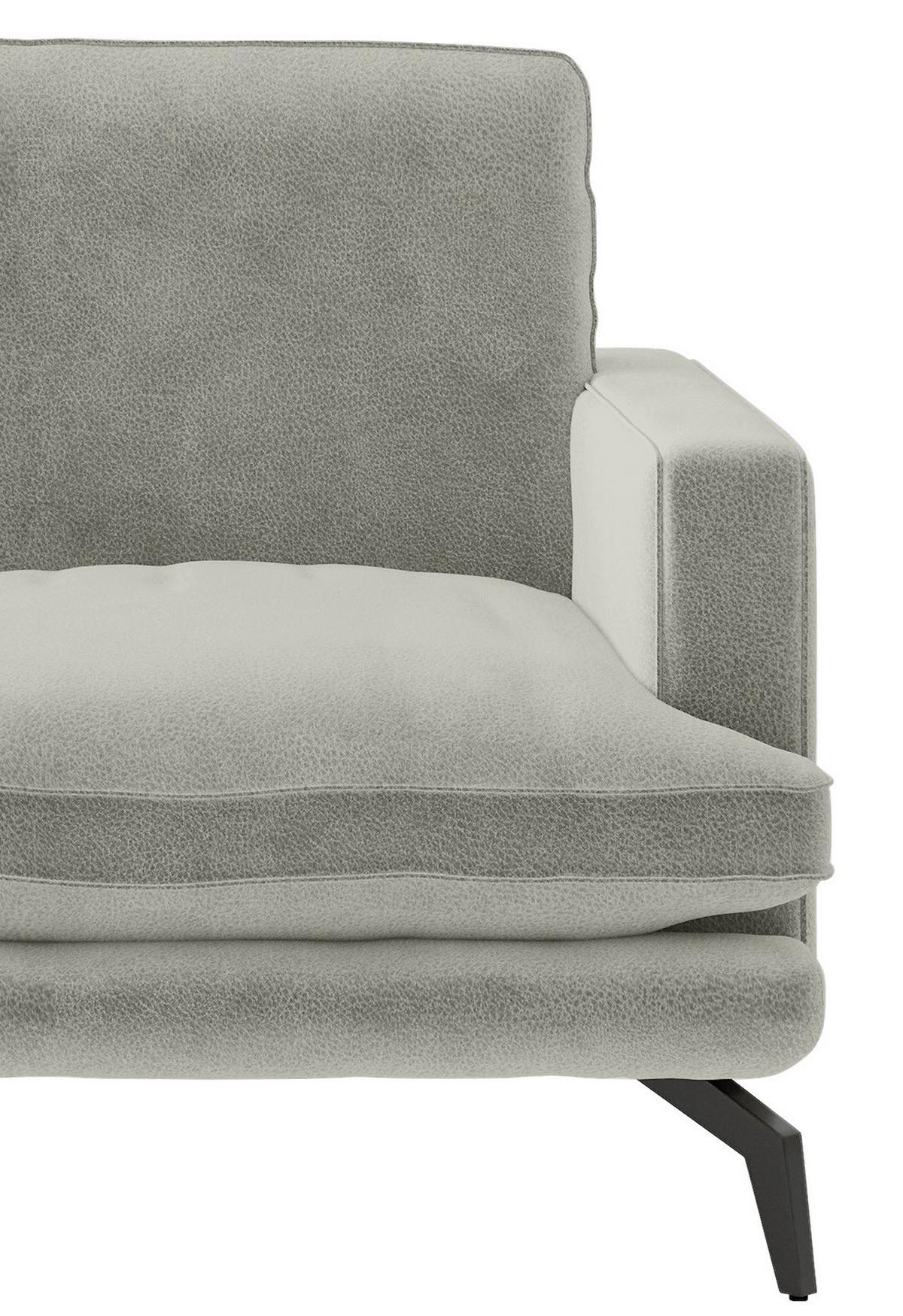 Sitzgarnitur Bali - Hellgrau/Schwarz, Design, Textil (202/250cm) - Livetastic