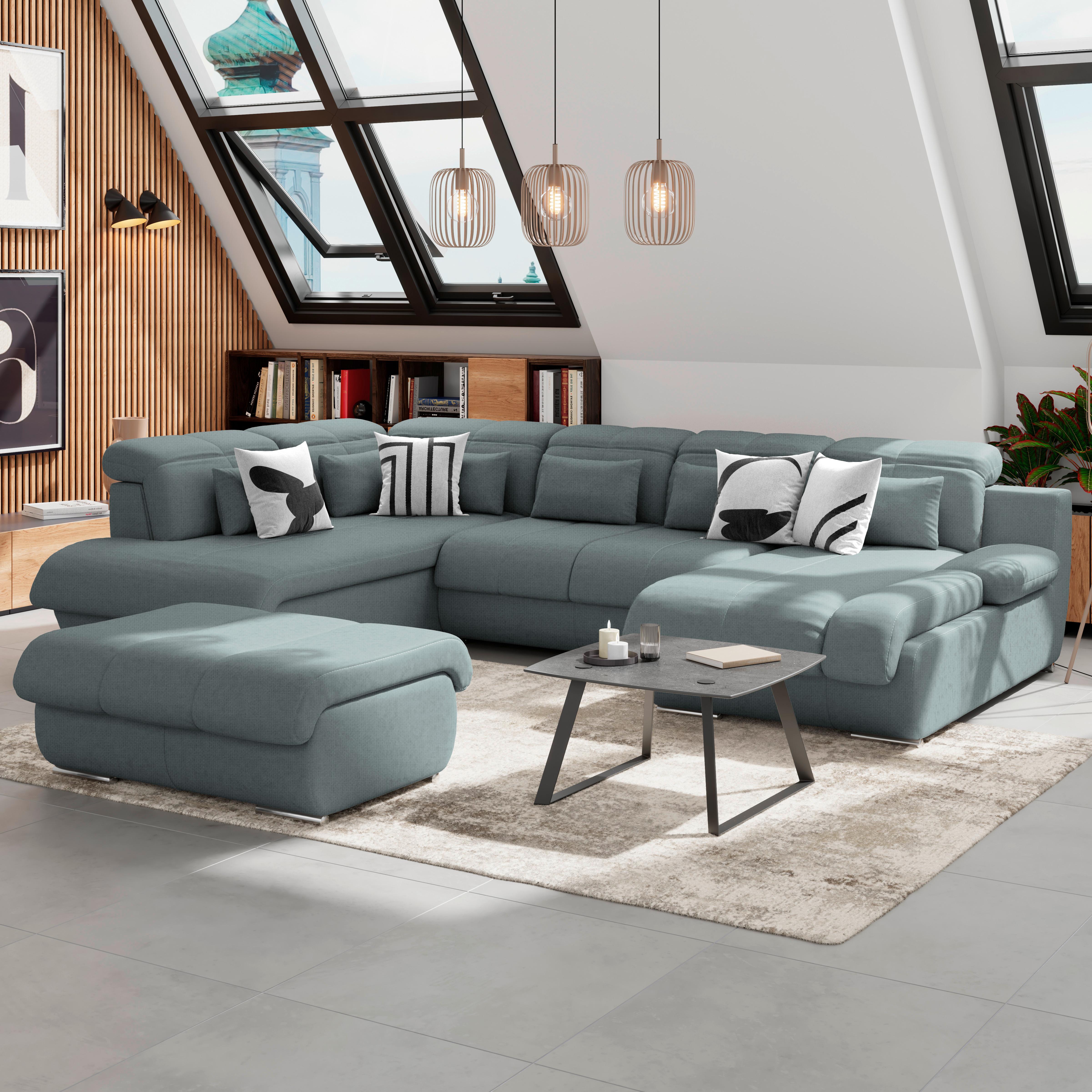 Wohnlandschaft Multi - Chromfarben/Grau, MODERN, Textil (228/345/184cm) - Luca Bessoni