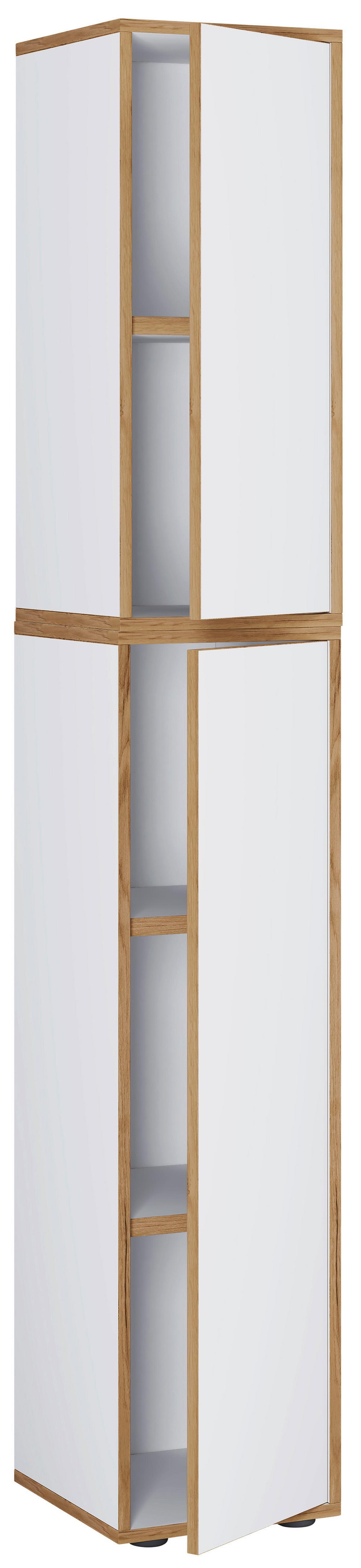 Aktenschrank Salia Weiß, Honigeiche B: 30 cm - Honigeiche/Weiß, Design, Holzwerkstoff (30/183/33cm) - MID.YOU