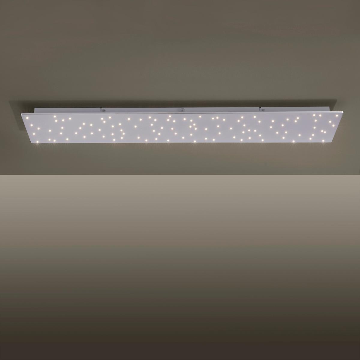 Led-deckenleuchte Sparkle L: 100 Cm Mit Farbwechsler - Silberfarben, Design, Metall (100/25/4cm)
