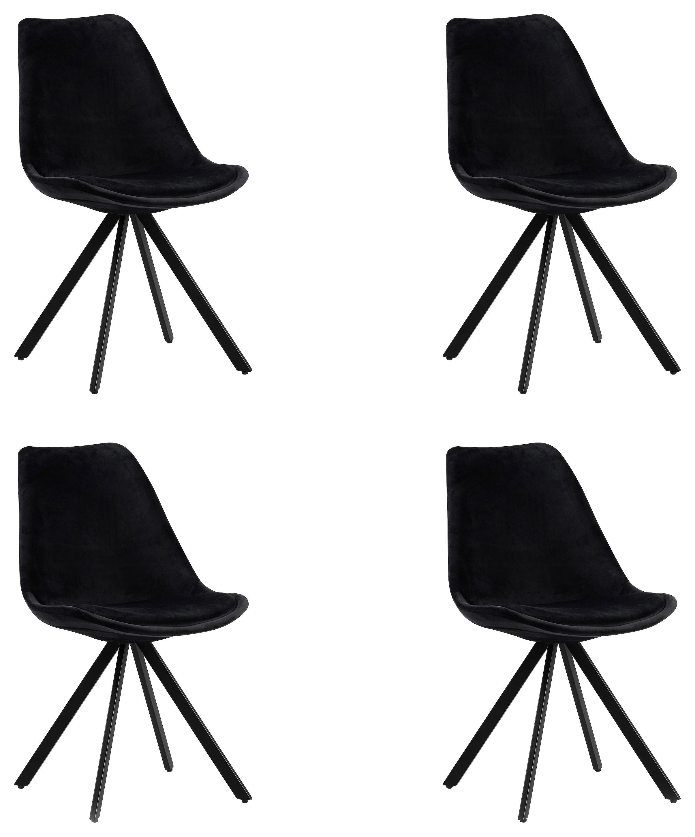Stuhl-Set Finley - Schwarz, KONVENTIONELL, Textil/Metall (50/83/51cm) - MID.YOU