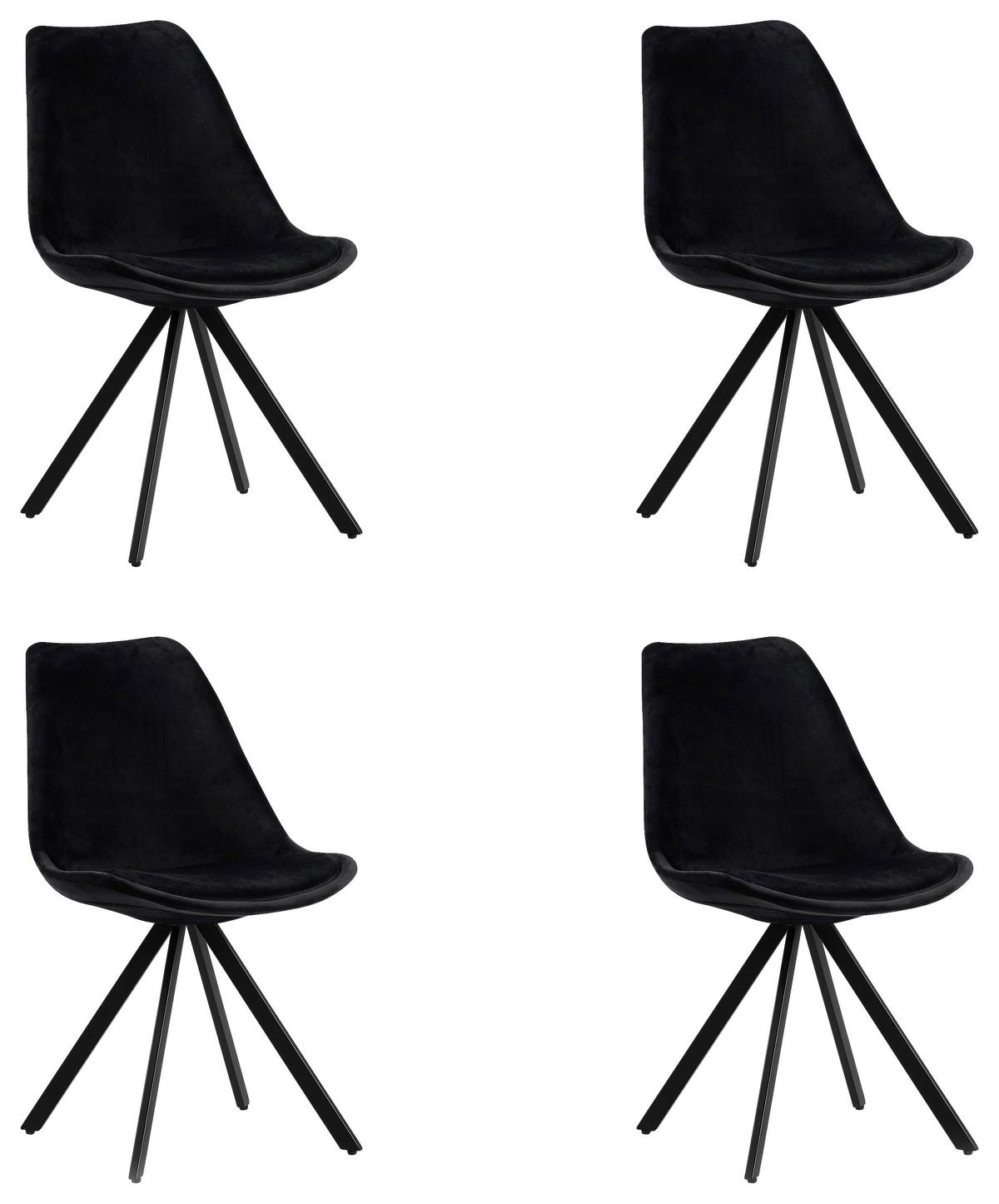 Stuhl-set Finley - Schwarz, KONVENTIONELL, Textil/Metall (50/83/51cm) - MID.YOU