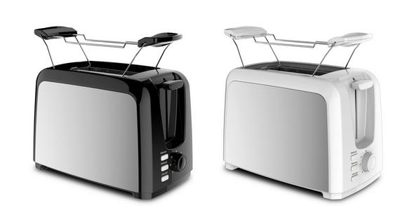 Toaster Dominik Mit Auftaufunktion + Krümellade - Edelstahlfarben/Schwarz, Basics, Kunststoff/Metall (26,5/15,6/19,9cm) - Bono