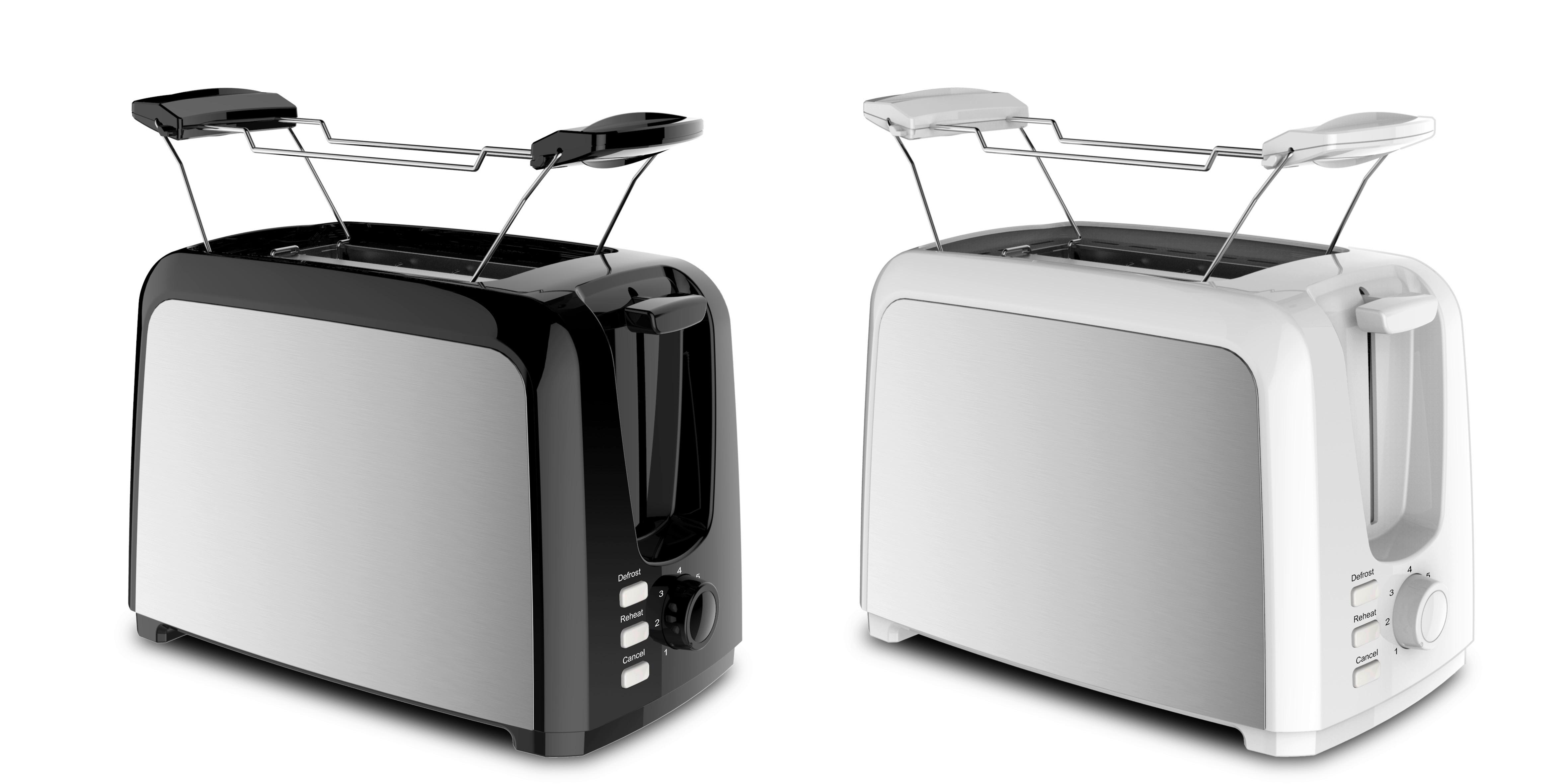 Toaster Dominik Mit Auftaufunktion + Krümellade - Edelstahlfarben/Schwarz, Basics, Kunststoff/Metall (26,5/15,6/19,9cm) - Bono
