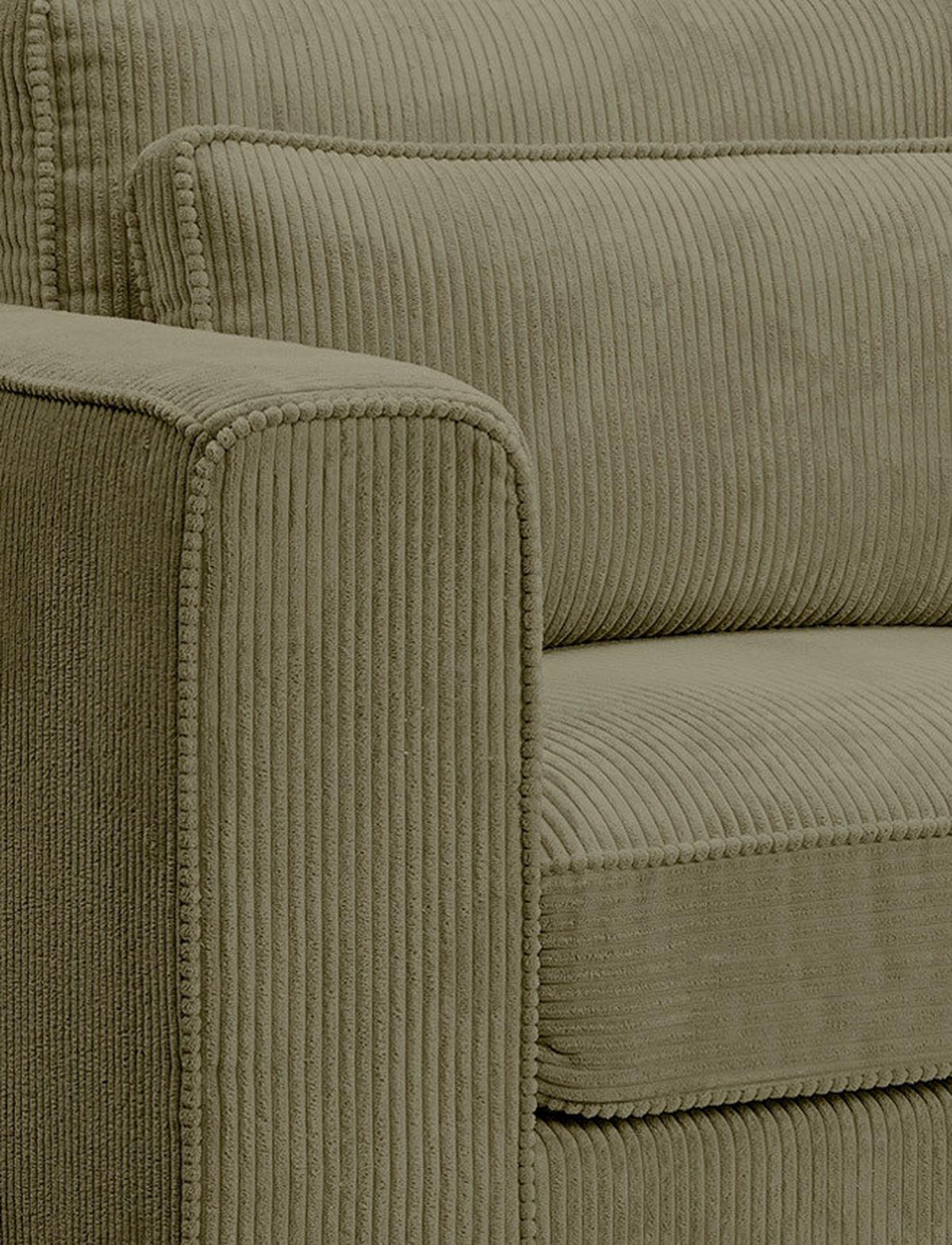 1,5-Sitzer Almera Khaki B: 120cm - Khaki/Schwarz, Basics, Holz/Textil (120/92/112cm) - MID.YOU