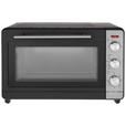 Mini-Backofen Toni Schwarz 1500 W + Backblech, Grillrost - Edelstahlfarben/Schwarz, Basics, Glas/Kunststoff (50,1/34,5/32,6cm) - Bono