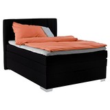 Boxspringbett mit Bettkasten 140x200cm Madison, Schwarz - Chromfarben/Schwarz, MODERN, Holz/Textil (140/200cm)