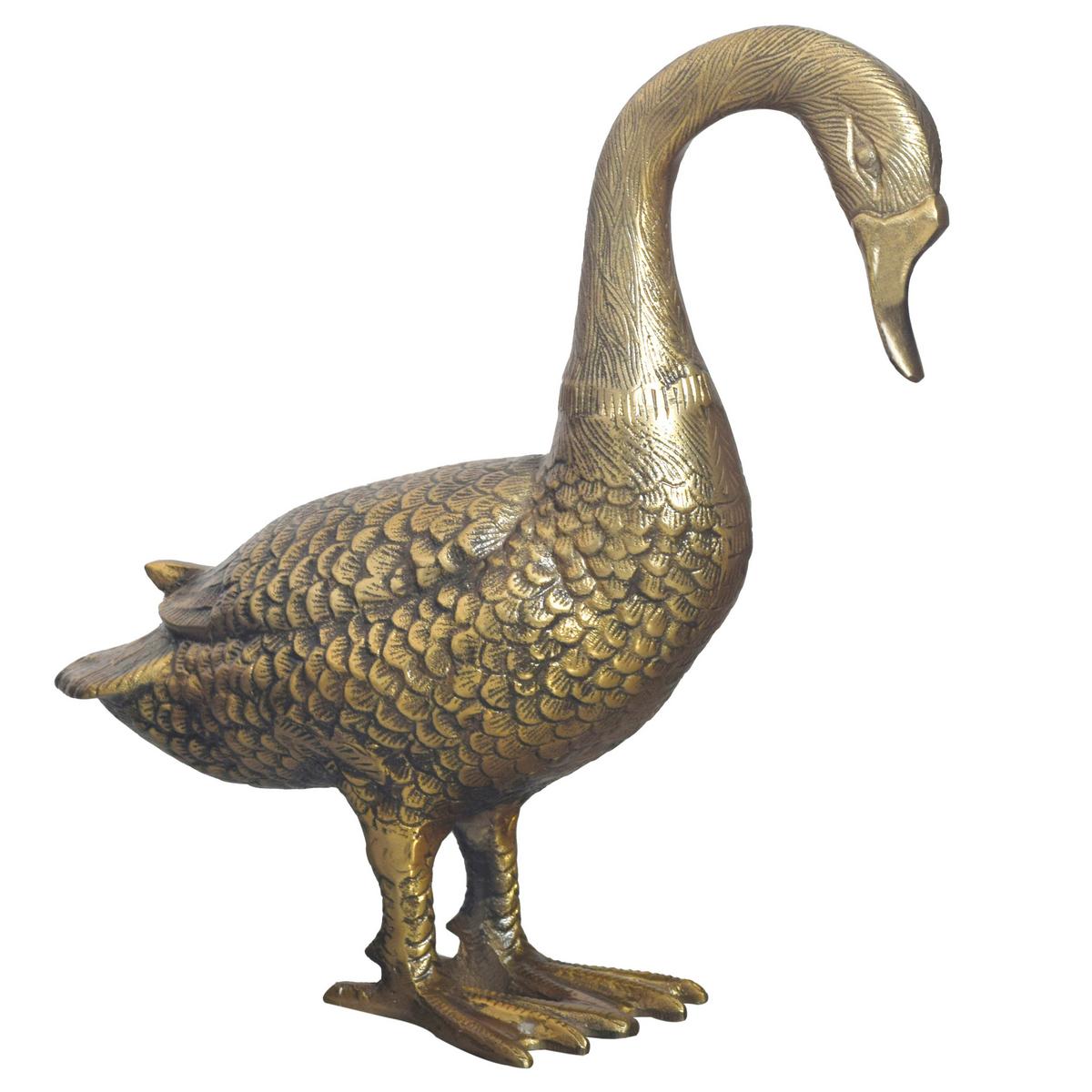 Dekotier Gans B: 46 cm - Goldfarben, Design, Metall (46/42/19cm) - Livetastic