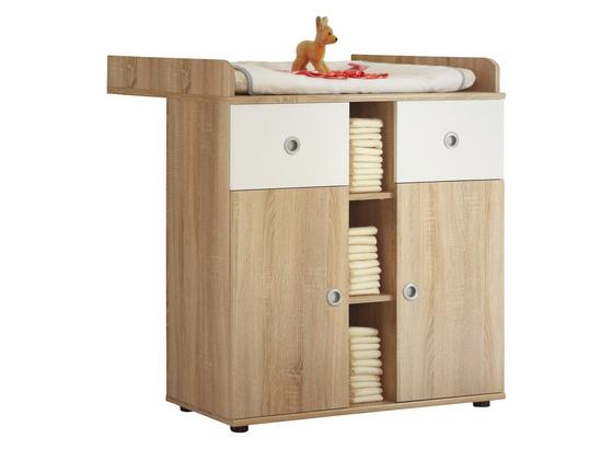 Wickelkommode Wiki 89 cm Eiche Dekor/Weiß - Weiß/Sonoma Eiche, KONVENTIONELL, Holzwerkstoff (89/101/78cm) Wickelkommode Wiki 89 cm Eiche Dekor/Weiß - Weiß/Sonoma Eiche, KONVENTIONELL, Holzwerkstoff (89/101/78cm)