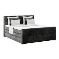 Boxspringbett Mit Topper Und Bettkasten 160x200 Cm Medino - Anthrazit, KONVENTIONELL, Holz/Holzwerkstoff (160/200cm) - Luca Bessoni