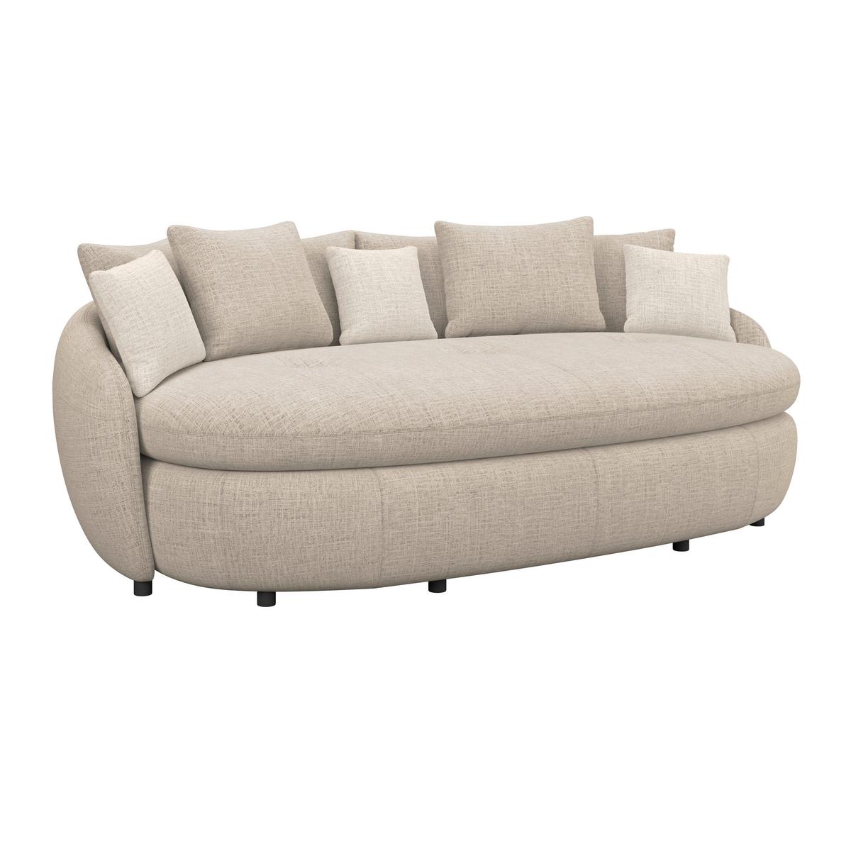 Megasofa Aruba 2 mit Kissen B: 238cm, Greige Chenille - Greige/Creme, Trend, Textil (238/80/140cm) - Luca Bessoni
