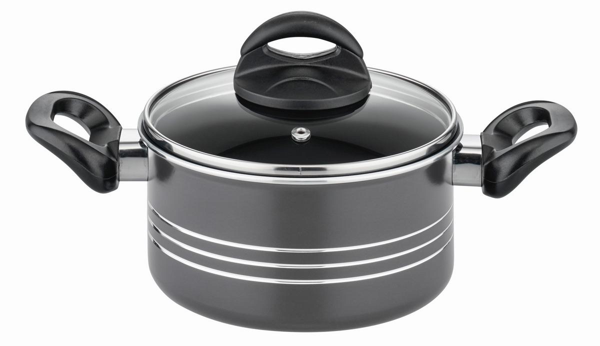 Gsw Kochtopfset Milano Grey Grau, 6-Teilig - Grau, Basics, Metall - GSW