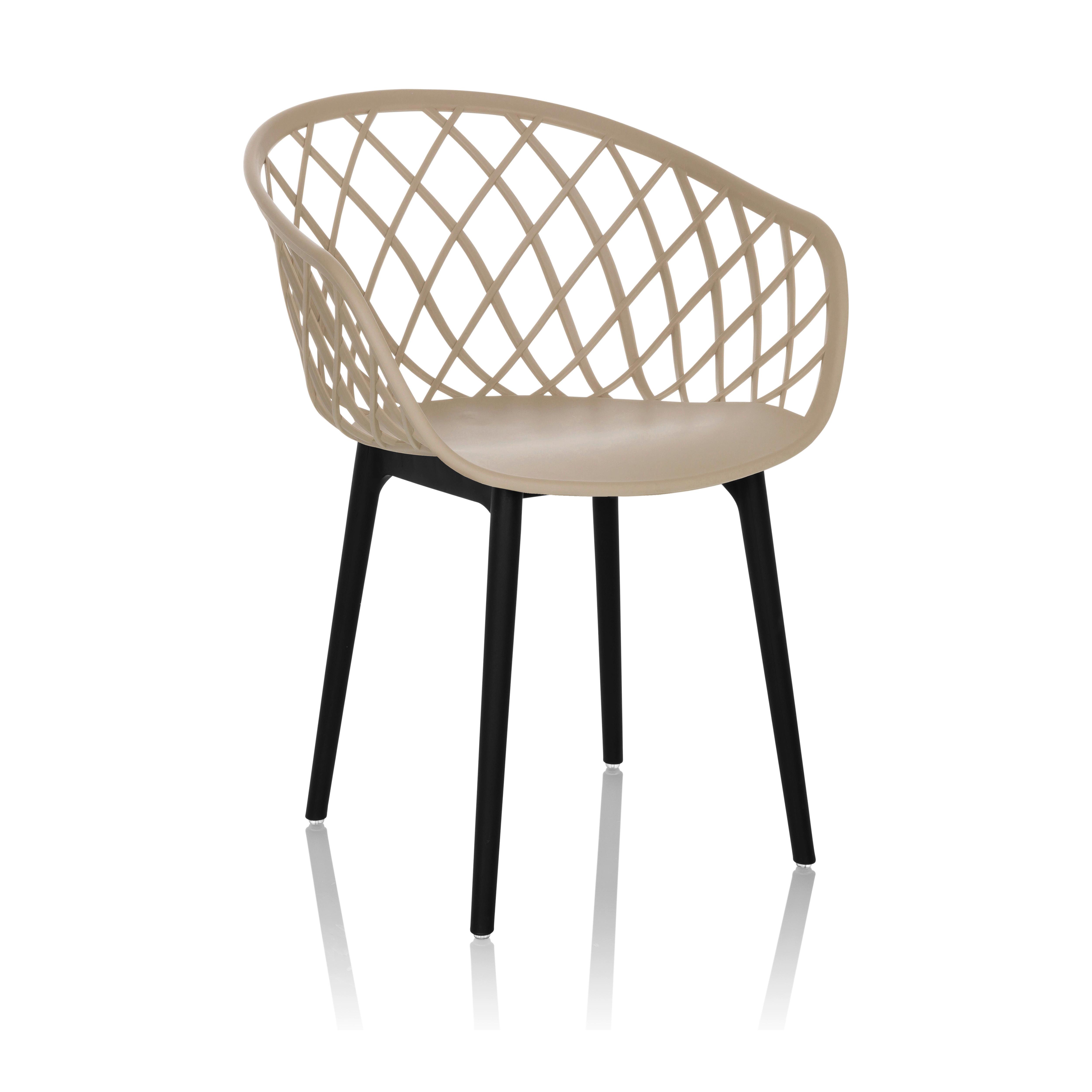 BESUCHERSTUHL Begio Beige B: 57cm - Beige/Schwarz, MODERN, Kunststoff (57/76/53cm) - MID.YOU