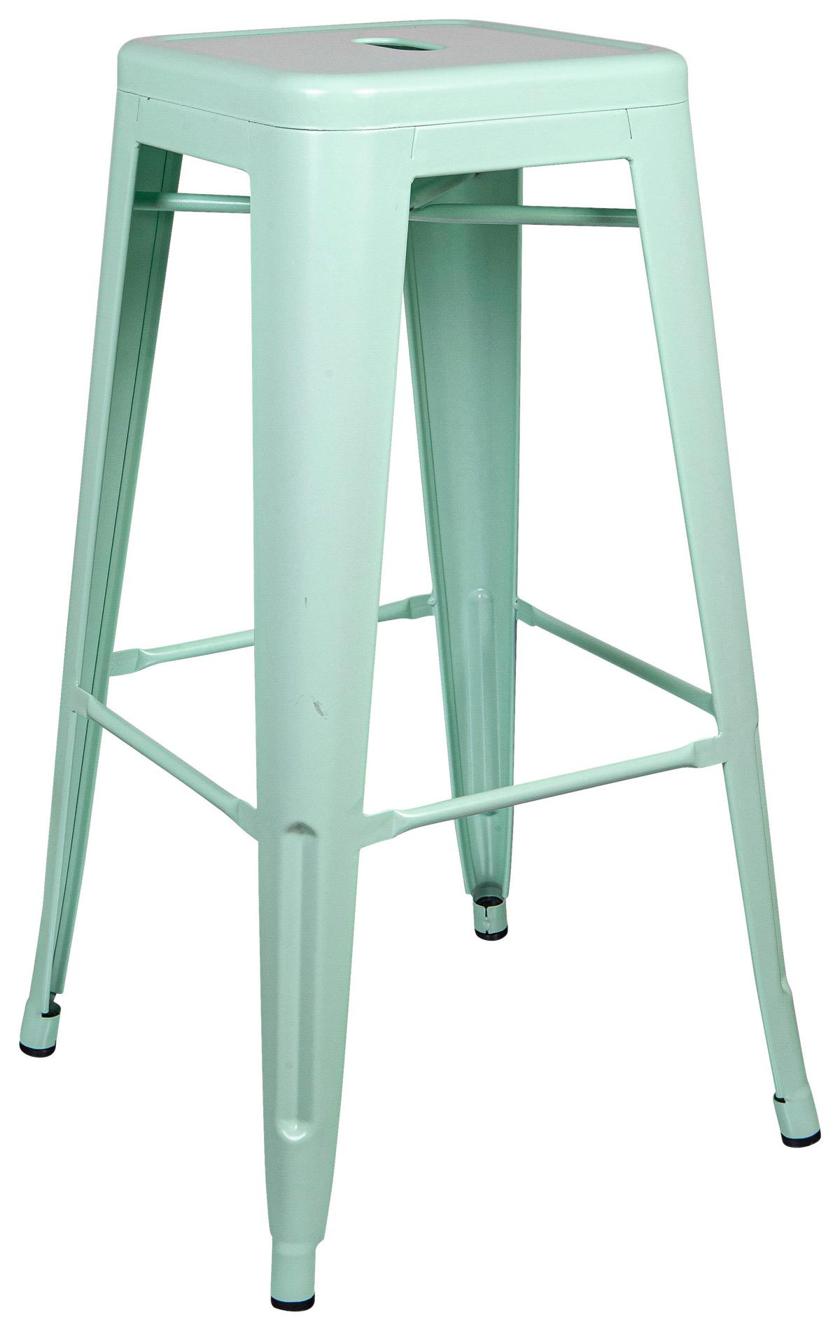 Barhocker Vantaggio High Brush Stapelbar Pastellgrün Bis150kg - Pastellgrün/Schwarz, Basics, Metall (44/77/44cm) - MID.YOU