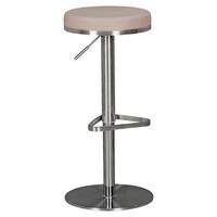Barhocker höhenverstellbar und 360° drehbar Taupe - Taupe/Silberfarben, MODERN, Textil/Metall (38/57/38cm) - MID.YOU