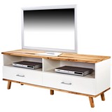 TV-Element Rivoli Weiß/eiche Wotan B/H: 160/55cm - Eichefarben/Weiß, MODERN, Holzwerkstoff (160/55/40cm)