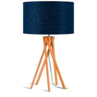 Tischleuchte Kilimanjaro Blau B: 32 cm - Blau/Naturfarben, Trend (32/59/32cm) - Good & Mojo