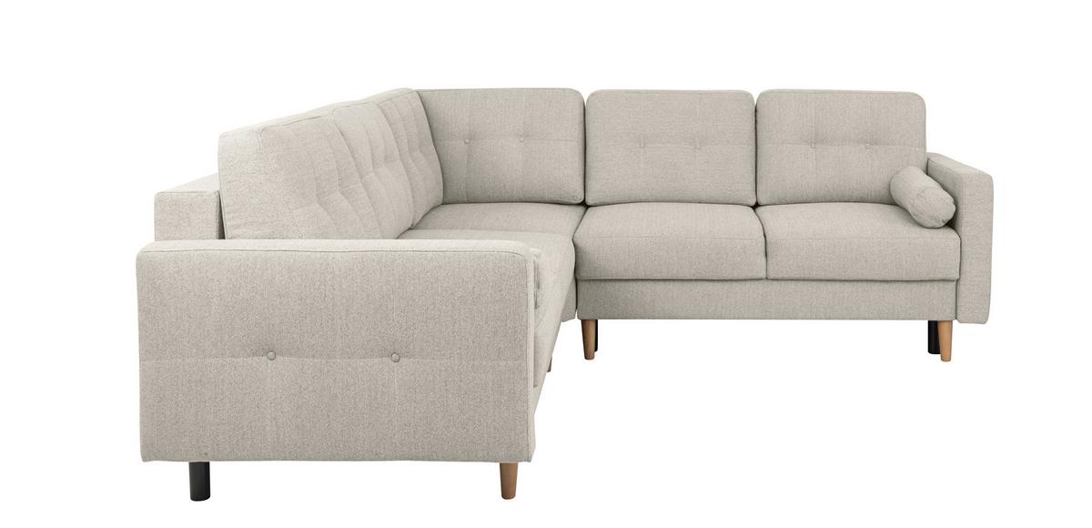 Ecksofa Noret, Beige S: 242x242 Cm - Beige/Buchefarben, Design, Textil (242/242cm) - MID.YOU