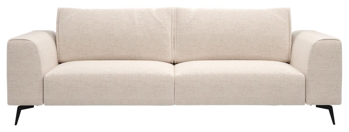 4-Sitzer-Sofa Seul Creme - Creme/Schwarz, Design, Holz/Textil (302/87/88cm) - MID.YOU