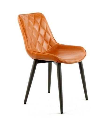 Schalenstuhl Cecil Orange Gepolstert 2er-Set - Orange, Trend, Textil/Metall (51/80/60cm) - Kayoom