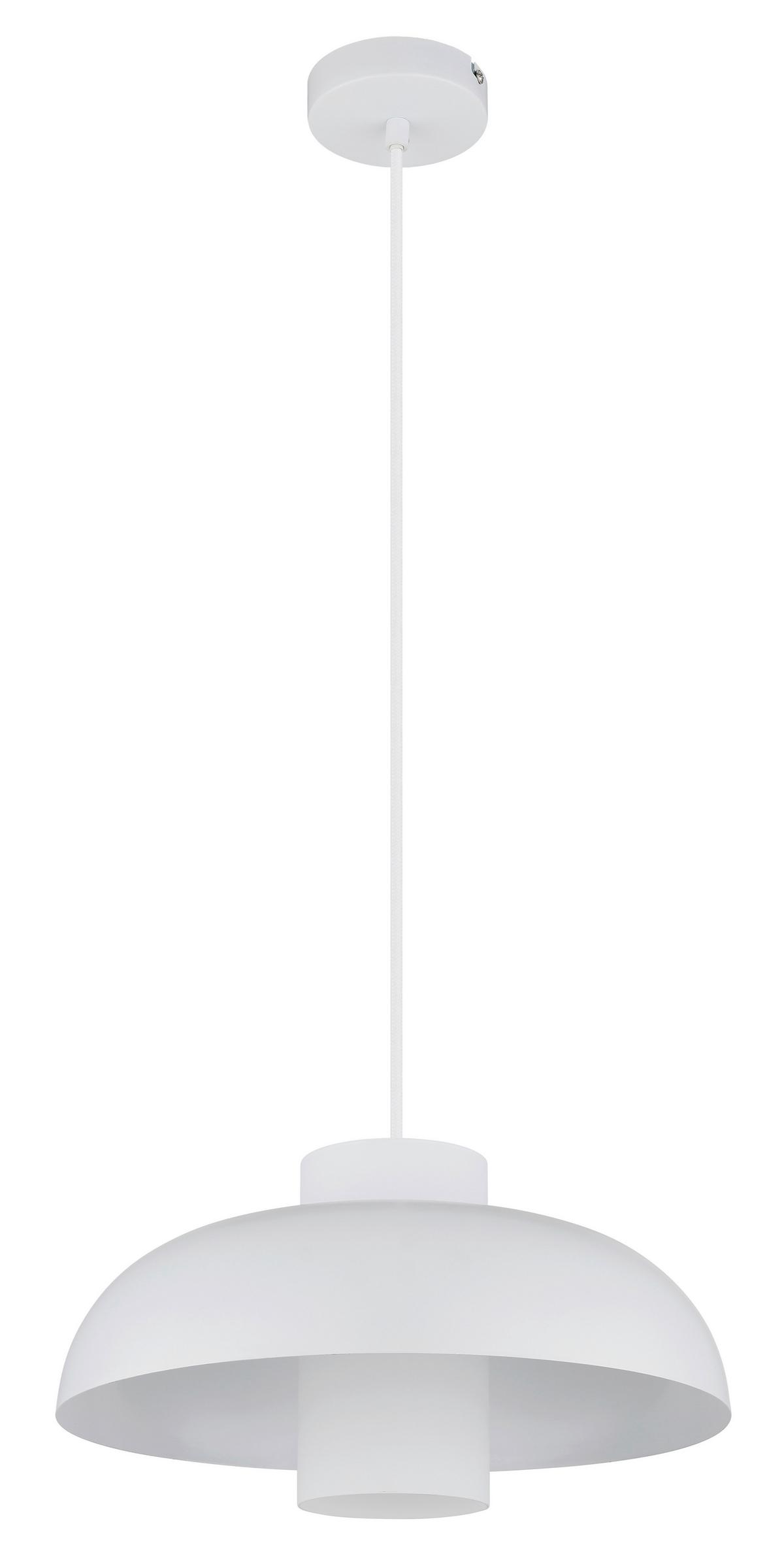 Hängeleuchte 15755w - Opal/Weiß, Trend, Glas/Textil (38/120cm) - Globo