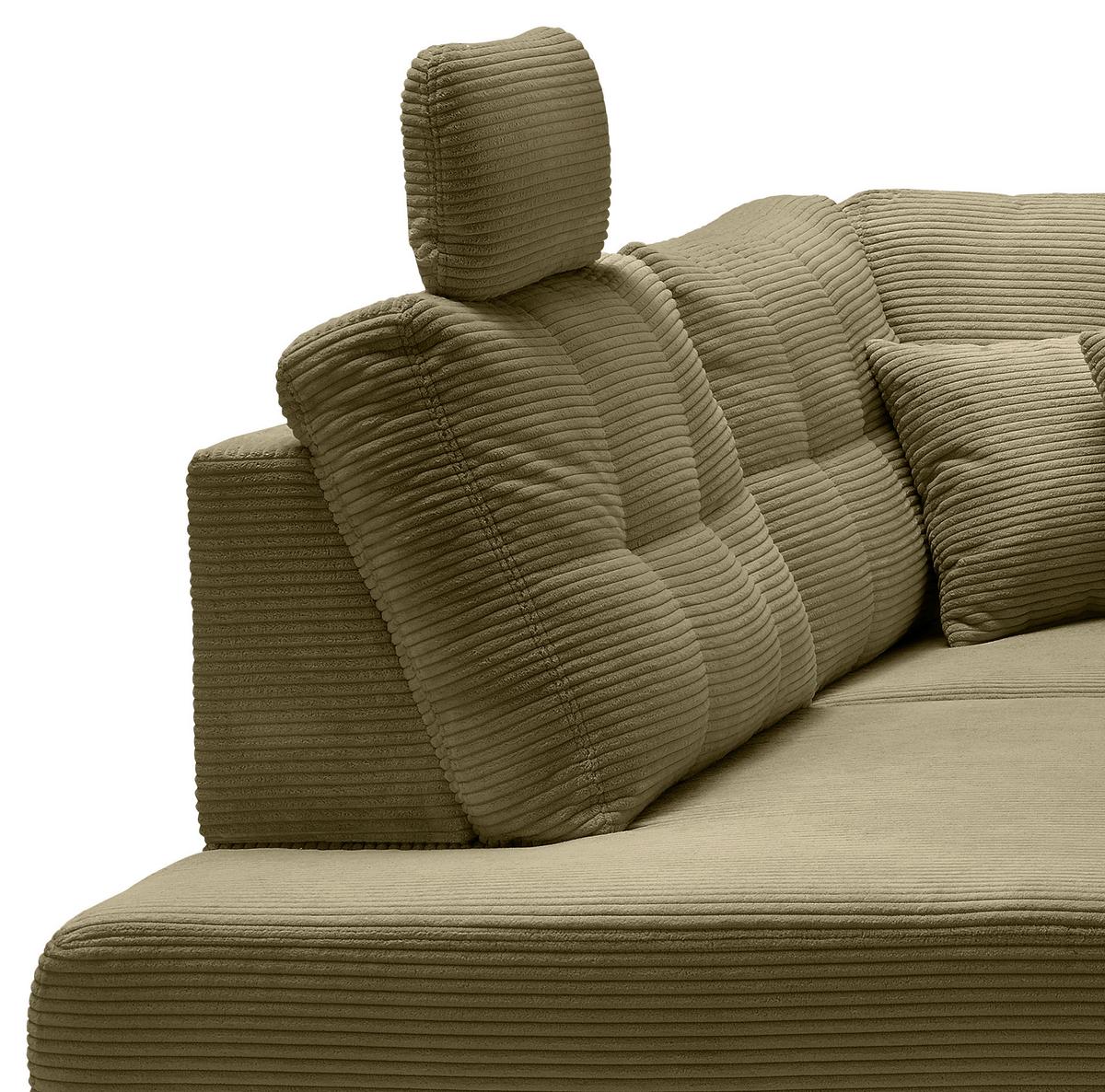 Ecksofa Brizzini Olivgrün S: 206x274 Cm - Naturfarben/Olivgrün, MODERN, Textil (206/274cm) - Livetastic