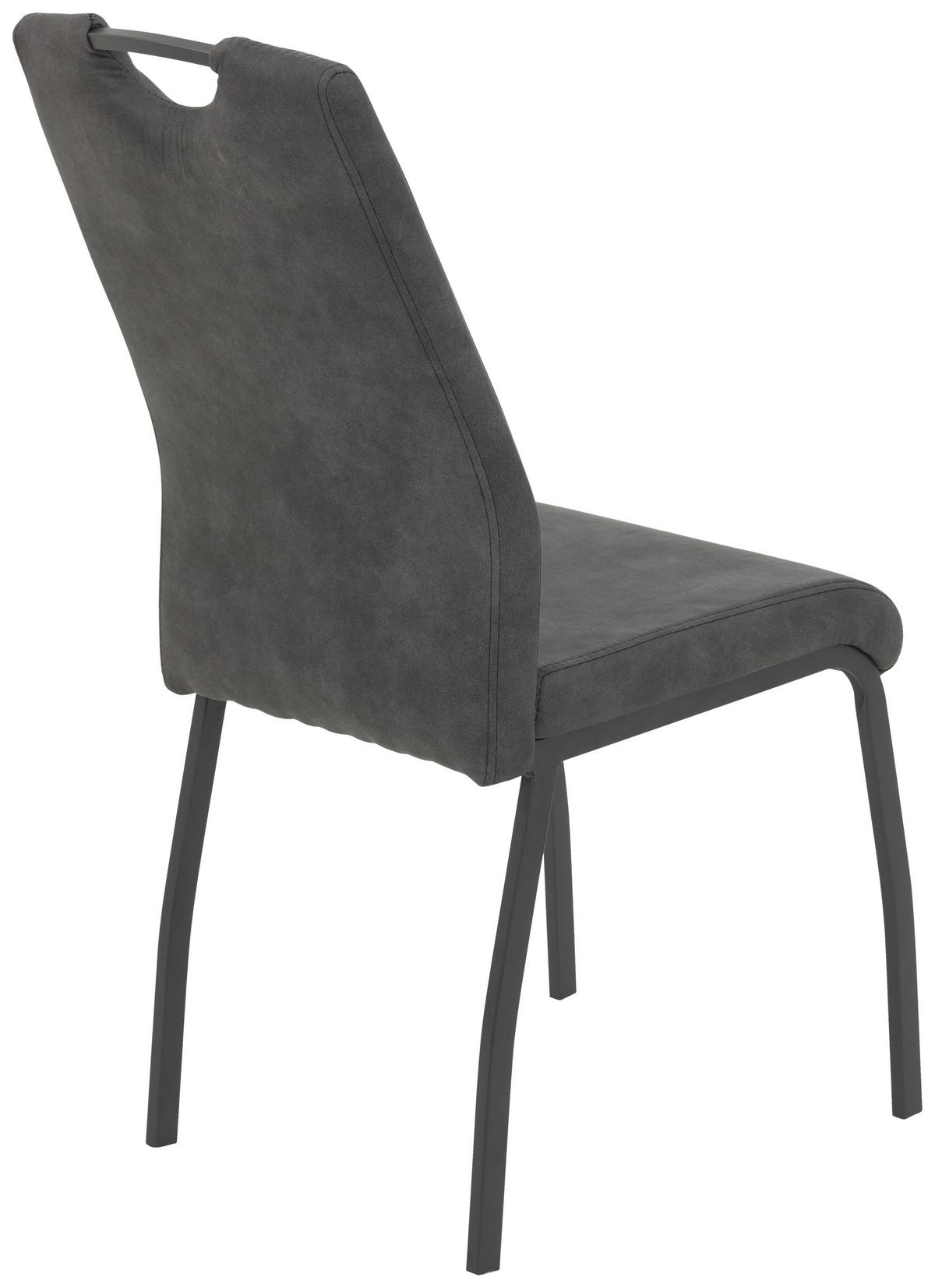 Stuhl-Set Elif II S Anthrazit - Anthrazit/Grau, MODERN, Textil/Metall (44/96/64cm) - MID.YOU