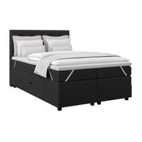 Boxspringbett Elio Schwarz 140x200 cm H4 - Schwarz, ROMANTIK / LANDHAUS, Textil (144/121/212cm) - James Wood