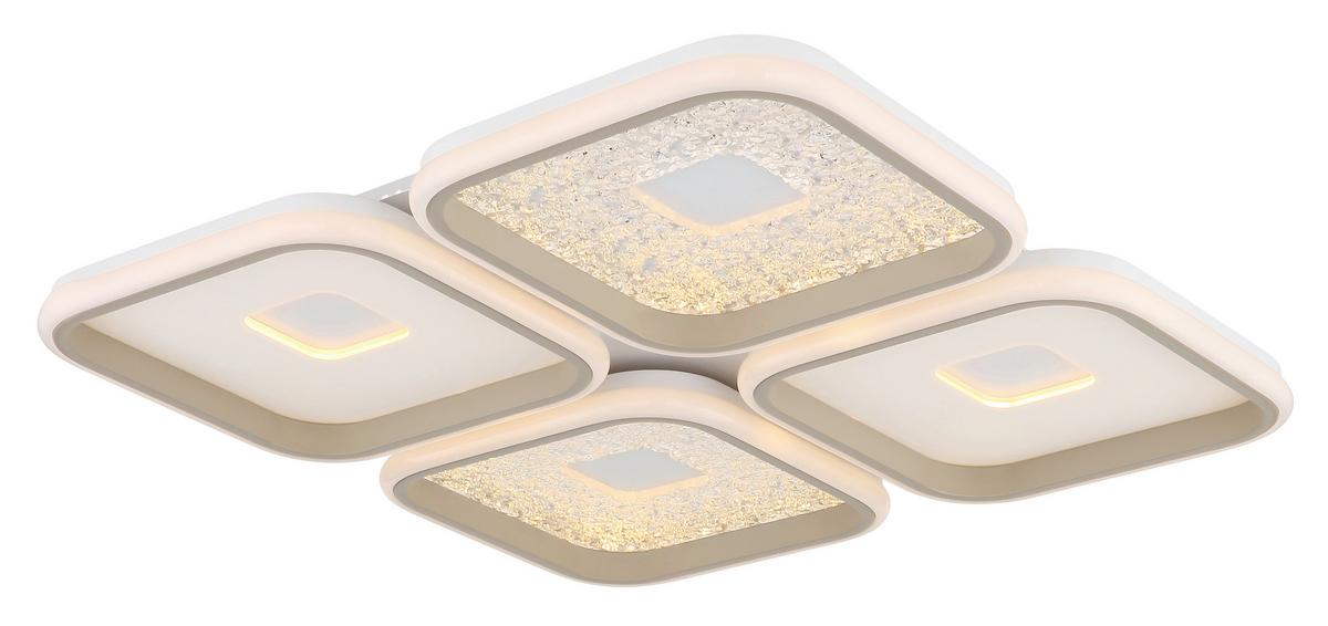 LED-Deckenleuchte Memory-Funktion - Sandfarben/Klar, Design, Kunststoff/Metall (54/54/7,8cm) - Globo