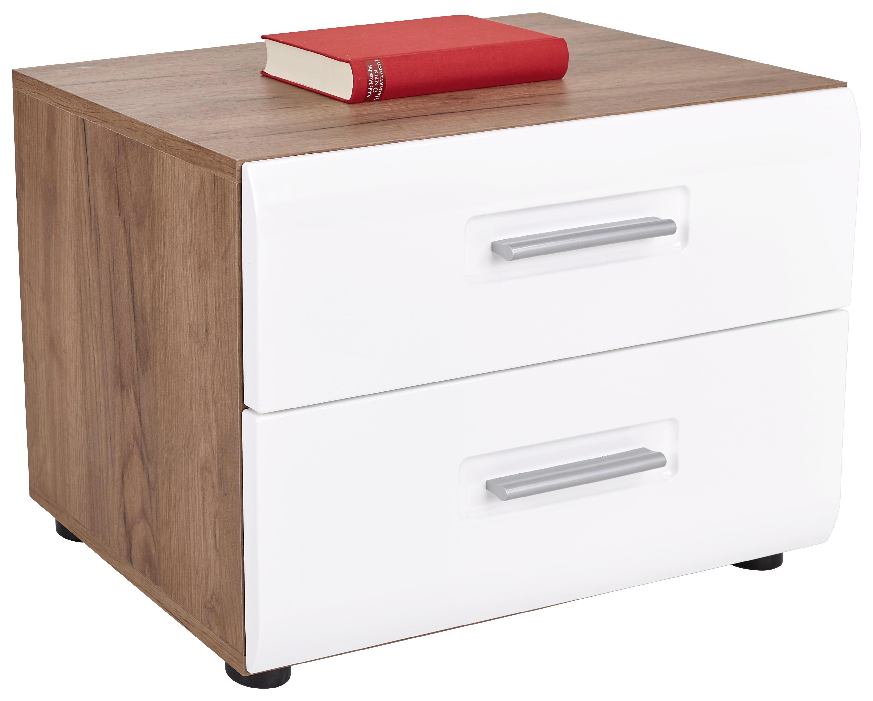 Nachtkästchen Avensis New - Eichefarben/Schwarz, KONVENTIONELL, Holzwerkstoff (56/40,5/37,1cm) - Luca Bessoni