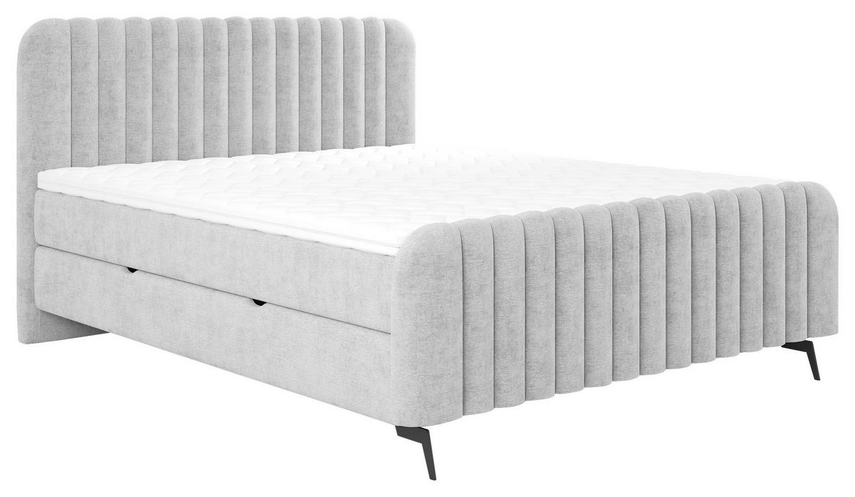 Boxbett Liam Grau 180x200 Cm - Schwarz/Grau, MODERN, Holz/Holzwerkstoff (180/200cm) - MID.YOU