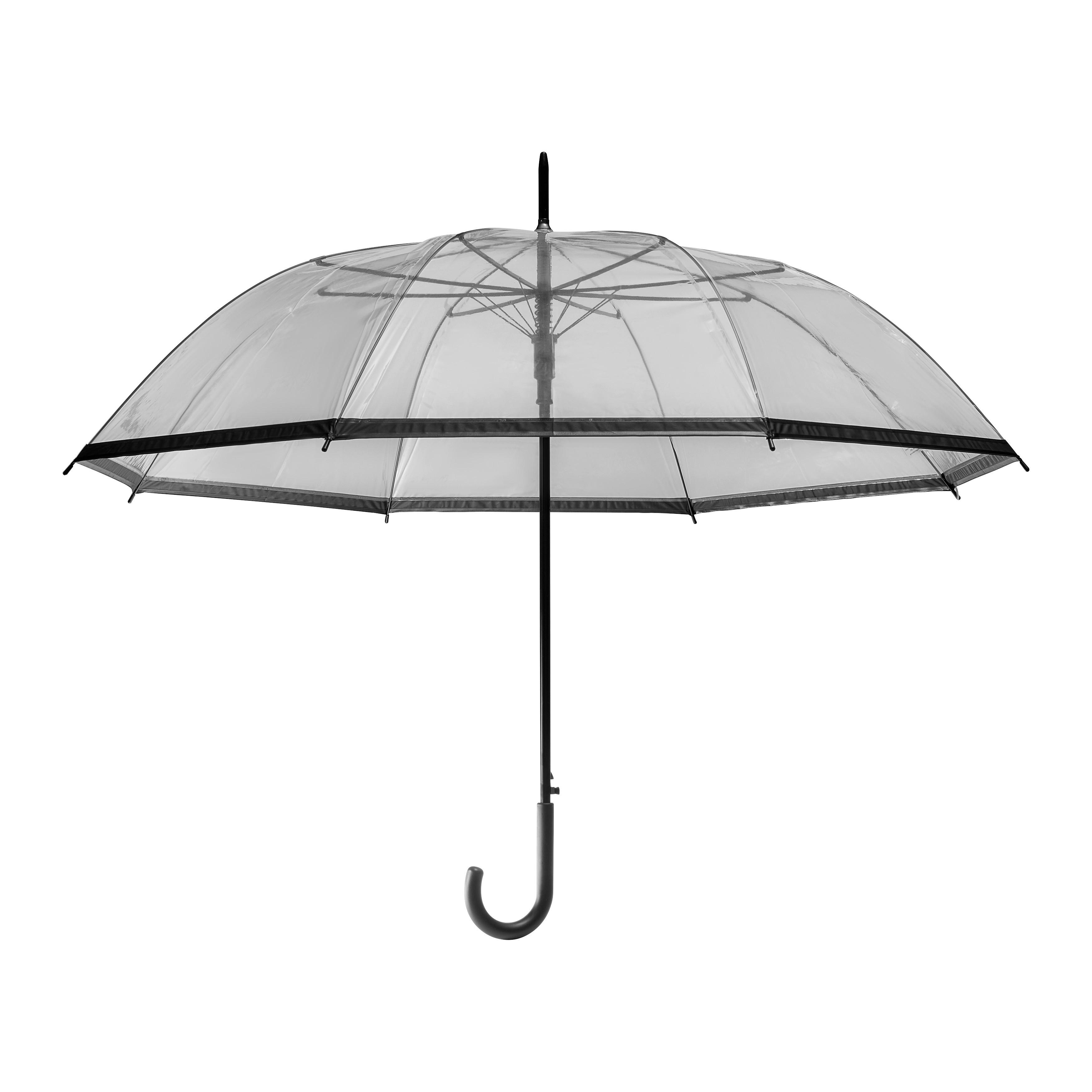 Dáždnik LIVIA - černá/průhledné, Konvenční, kov/plast (106/11/5cm)