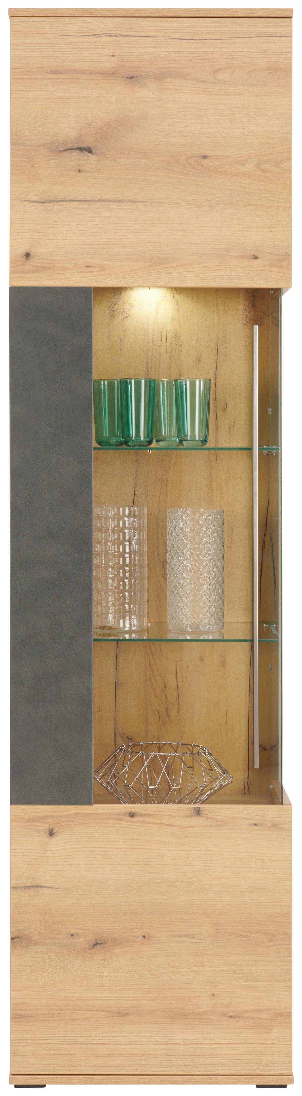 Vitrin Limit - Modern, faalapú anyag/Üveg (52/201/40cm)