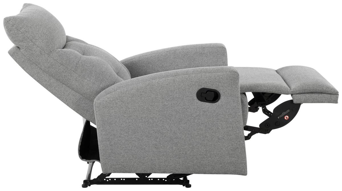 Sitzgarnitur 3-tlg. Nuvia Mit Relaxfunktion Grau - Schwarz/Grau, Design, Textil - Livetastic