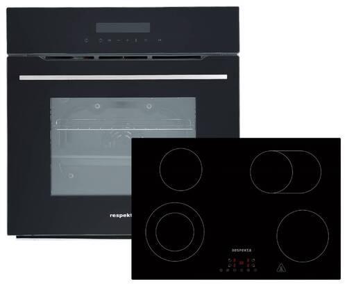 Einbauherd-set Pyroset97700 B: 59,5 Cm Elektro-Glaskeramik - Schwarz, Trend, Glas/Kunststoff (59,5/59/54,2cm) - Respekta