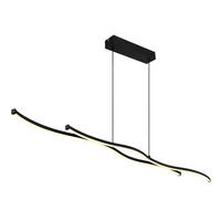 Led-hängeleuchte Noma - Opal/Schwarz, MODERN, Kunststoff/Metall (110,4/8,6/120cm) - Luca Bessoni