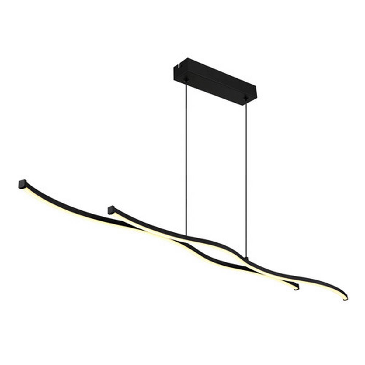 Led-hängeleuchte Noma - Opal/Schwarz, MODERN, Kunststoff/Metall (110,4/8,6/120cm) - Luca Bessoni