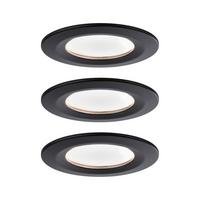 Deckenleuchte 3er-Set Ø 7,8 cm, dimmbar, Rund - Schwarz, Basics, Metall (7,8cm) - Paulmann