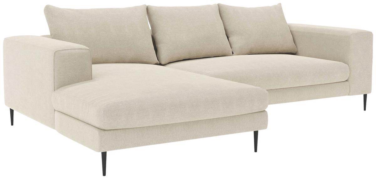 Ecksofa Aurora Ii - Beige/Schwarz, MODERN, Textil (170/325cm) - Trendmanufaktur