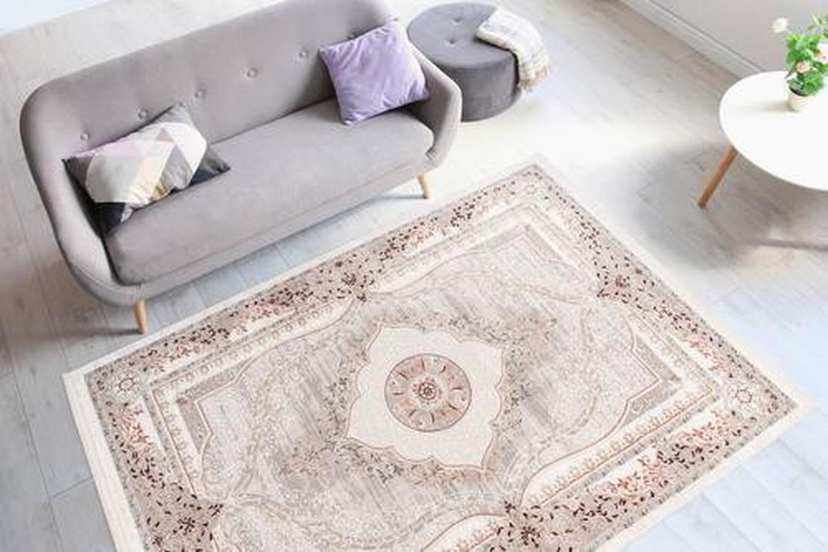 Webteppich Grau/Rosa Akropolis 160x230 cm - Rosa/Grau, Design, Textil (160/230cm) - Kayoom