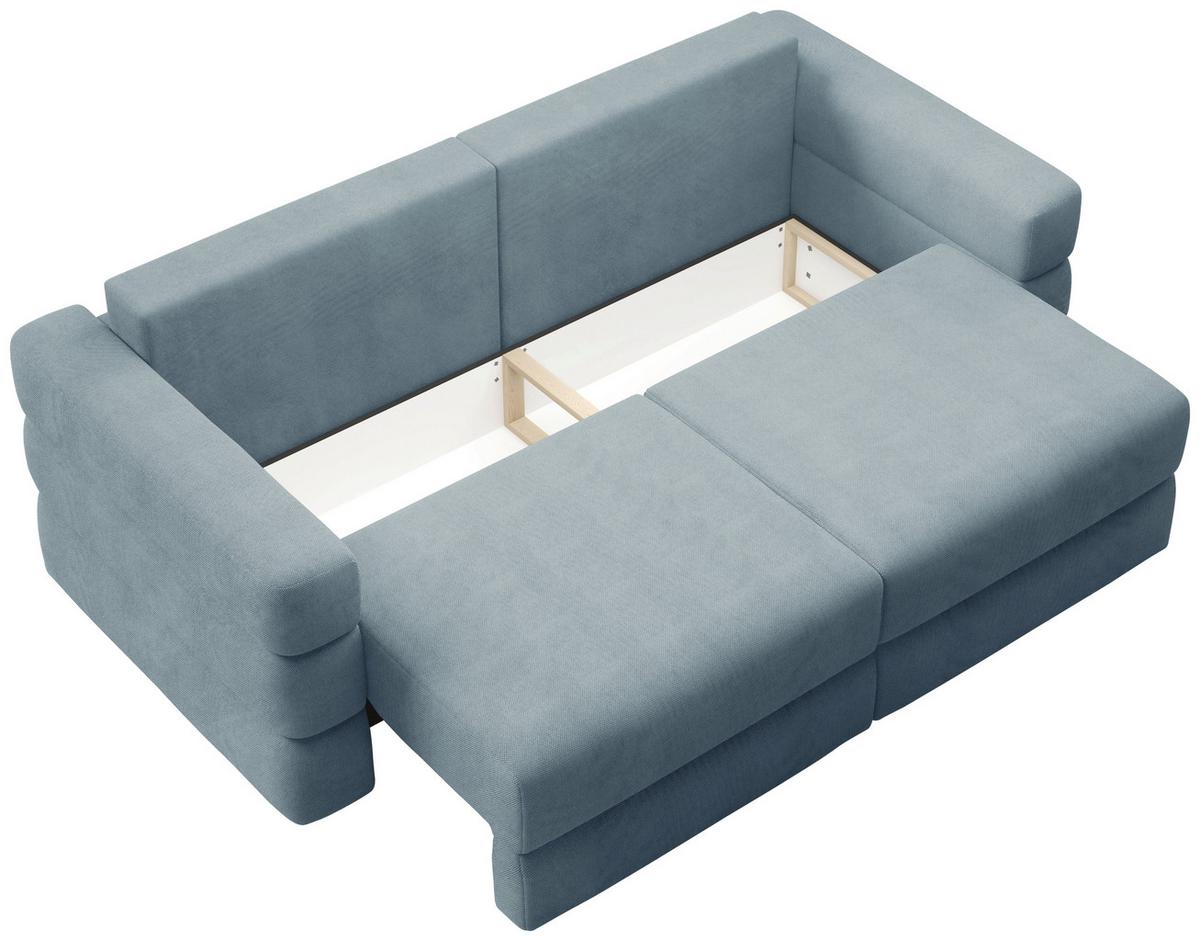 Schlafsofa Terazzo Blau B: 254cm - Blau/Schwarz, Design, Textil (254/93/167cm) - Livetastic