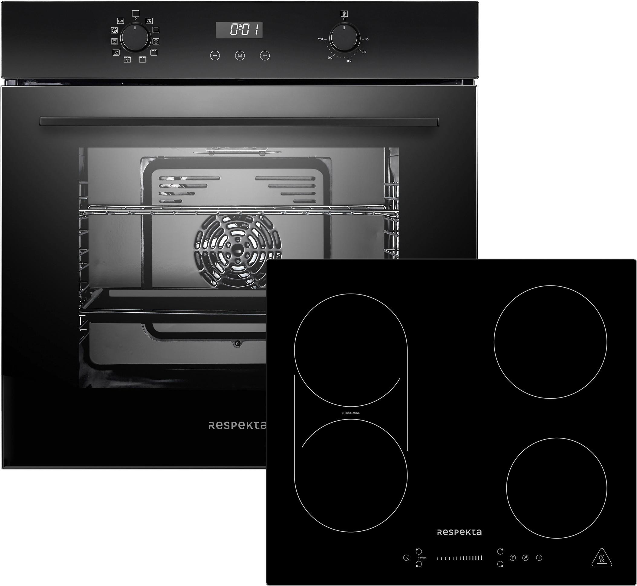 Backofenset Respekta Aset7006600i - Schwarz, Trend, Glas/Metall (59,5/59,5/56,5cm) - Respekta