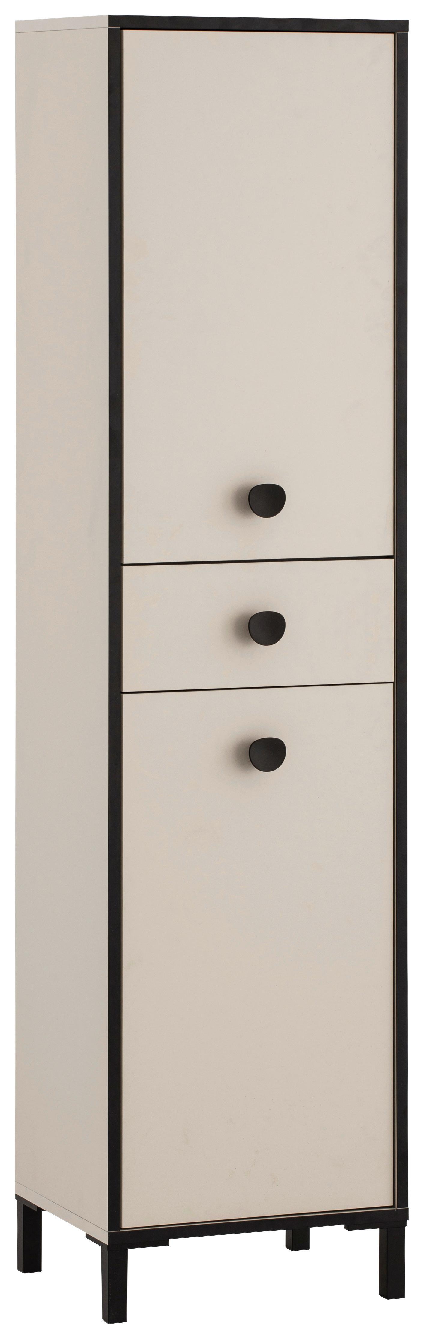 Hochschrank Edda Creme/Schwarz/Beige B: 40,3cm - Beige/Creme, MODERN, Holzwerkstoff (40,3/163,3/33,0cm) - MID.YOU